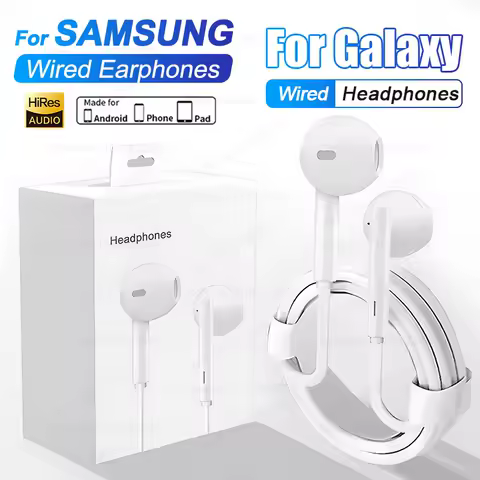Luxury Headphones For Samsung Galaxy S24 S23 Ultra S22 S21 Plus Fe Earphones A53 A52 A51 A32 Bluetooth Wired Earbuds Accessories
