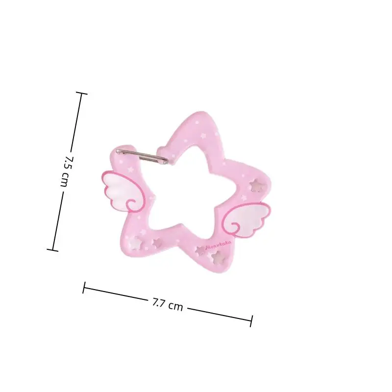 Hanging Keychain Decoration Cute INS Style Wings Star Carabiner DIY Keychain Bag Handbook Acrylic Package Charm Backpack Pendant