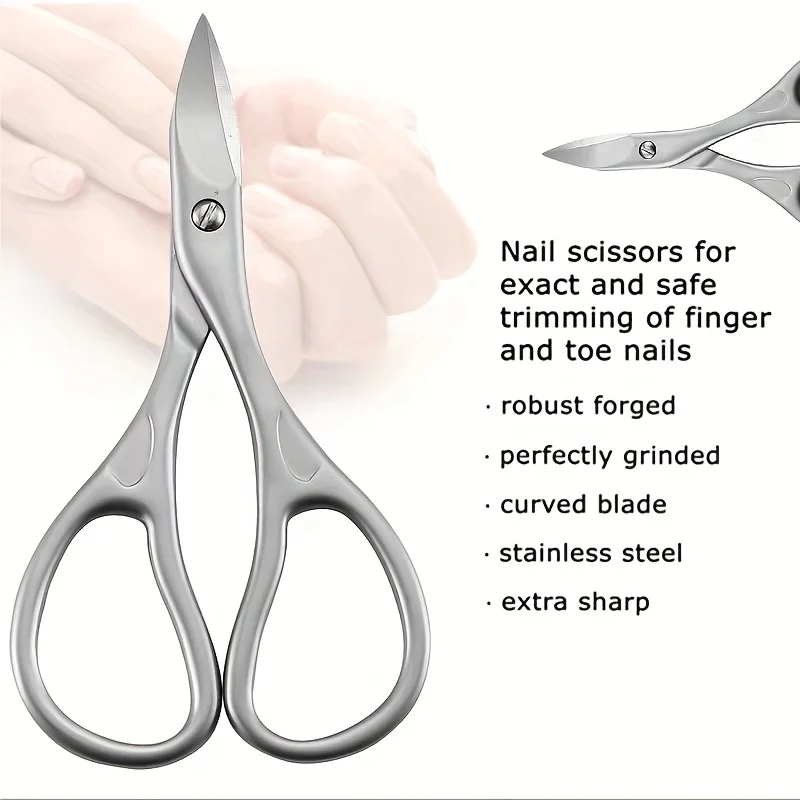 1 قطعة مقص أظافر المهنية مقص الحواجب رمش متعددة الأغراض شفرة منحنية مانيكير باديكير أظافر أظافر المقص