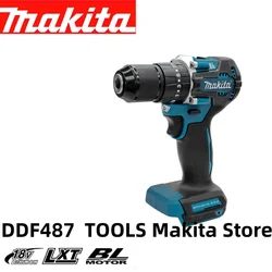 Makita-DDF487 18V Cordless Drill, Driver, 10mm, 13mm, Impact Drill, Brushless Motor, multifuncional chave de fenda elétrica, 2024