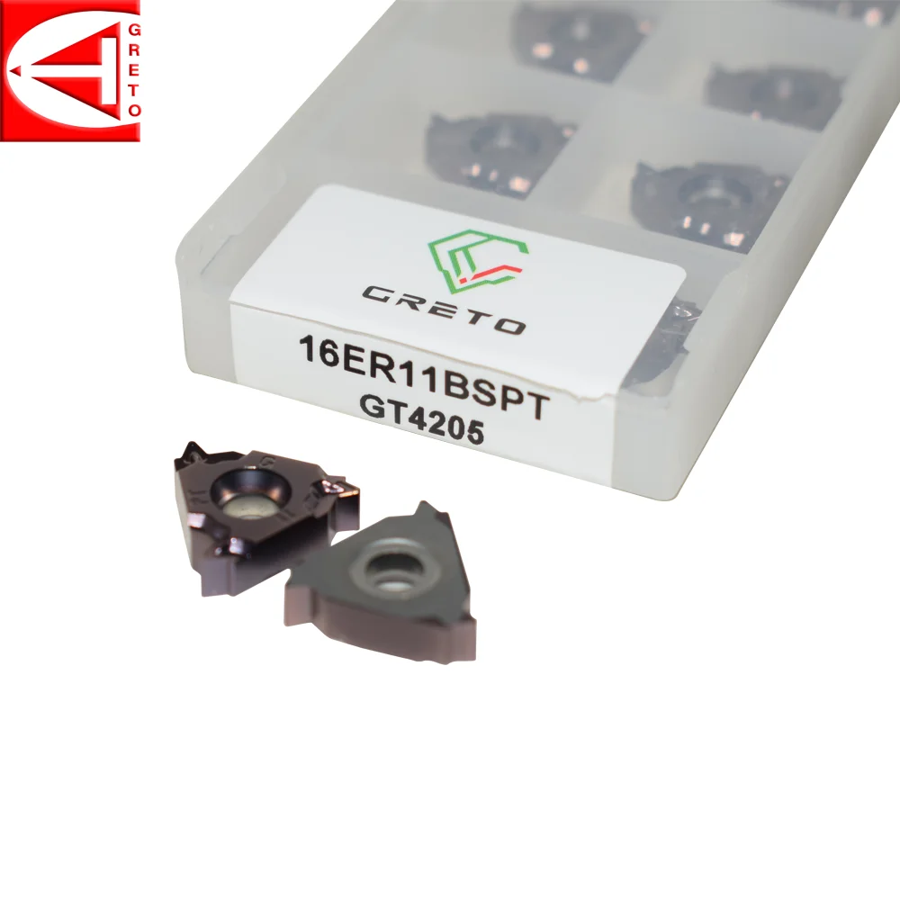 

GRETO Threading Tool Cnc Cutter Carbide Inserts Cutting Turning 16ER11BSPT 16ER14BSPT 16ER19BSPT 16ER28BSPT GT4201 GT4202