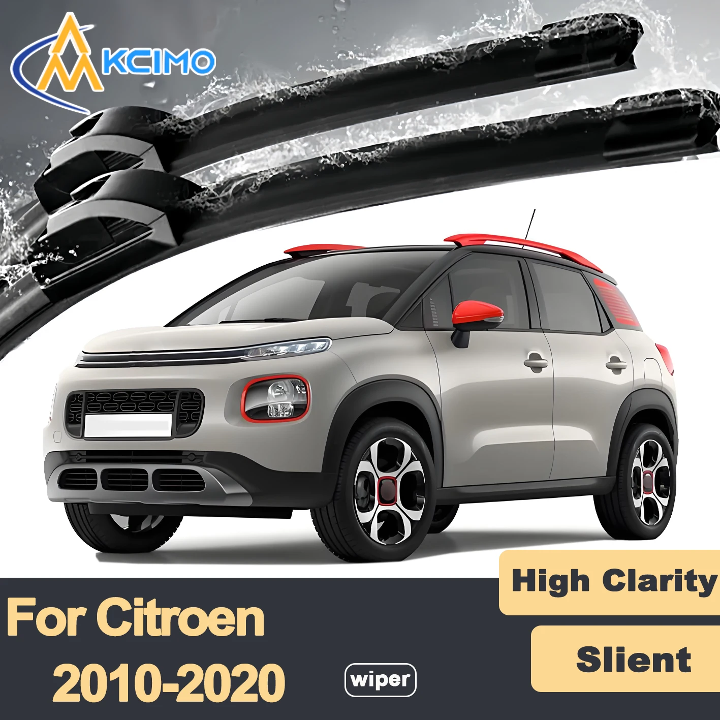 

Premium Rubber Durable Silent Windshield Wiper Blades 2pcs for Citroen C3 Aircross AI58 AI58R 2010-2020 Aircross