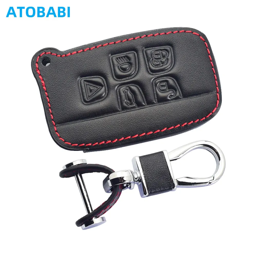 Funda de cuero para llave de coche, funda protectora para mando a distancia, accesorio para Land Rover LR4 Discovery LR2 Range Rover Sport Evoq Vogue Jaguar