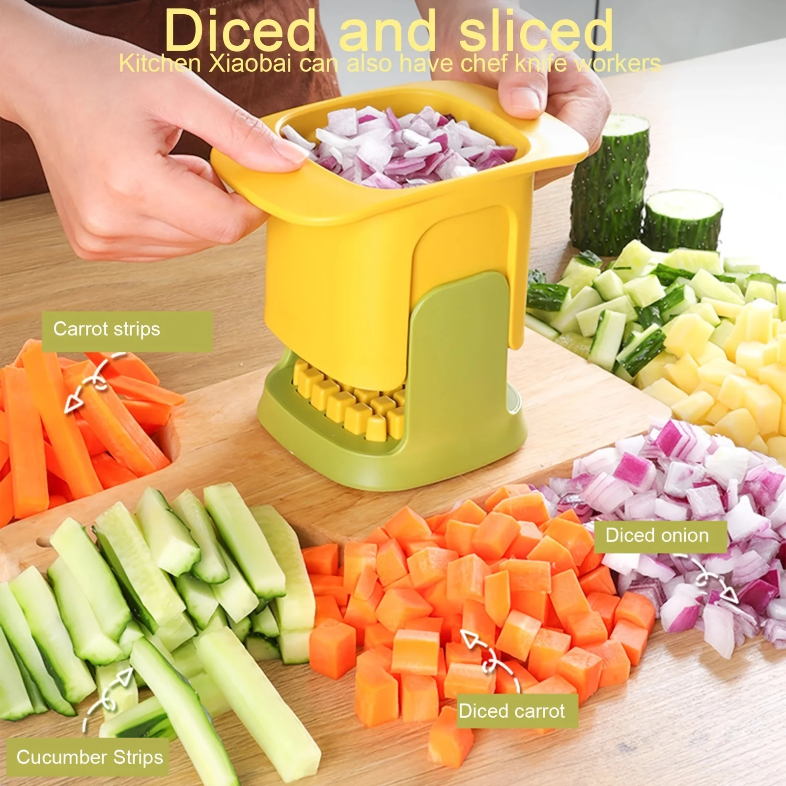 1pc Onion Cutter, Household Kitchen Tool, Potato And French Fries Slicer, Multi-functional Vegetable Cutter, Fruit Cutting