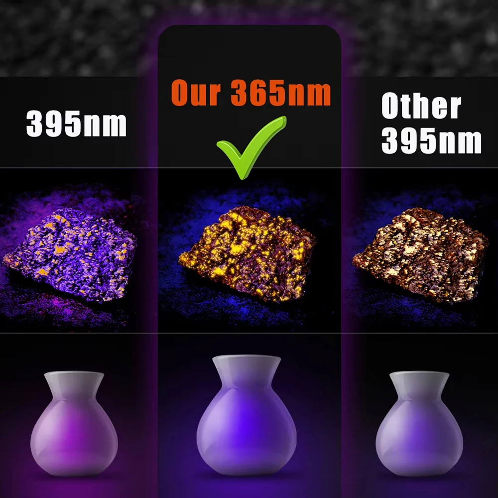 KENSUN Powerful 365nm UV Flashlight Black Light 365nm UV Flashlight, Ultraviolet Black Light for Jade Identification, Pet Urine
