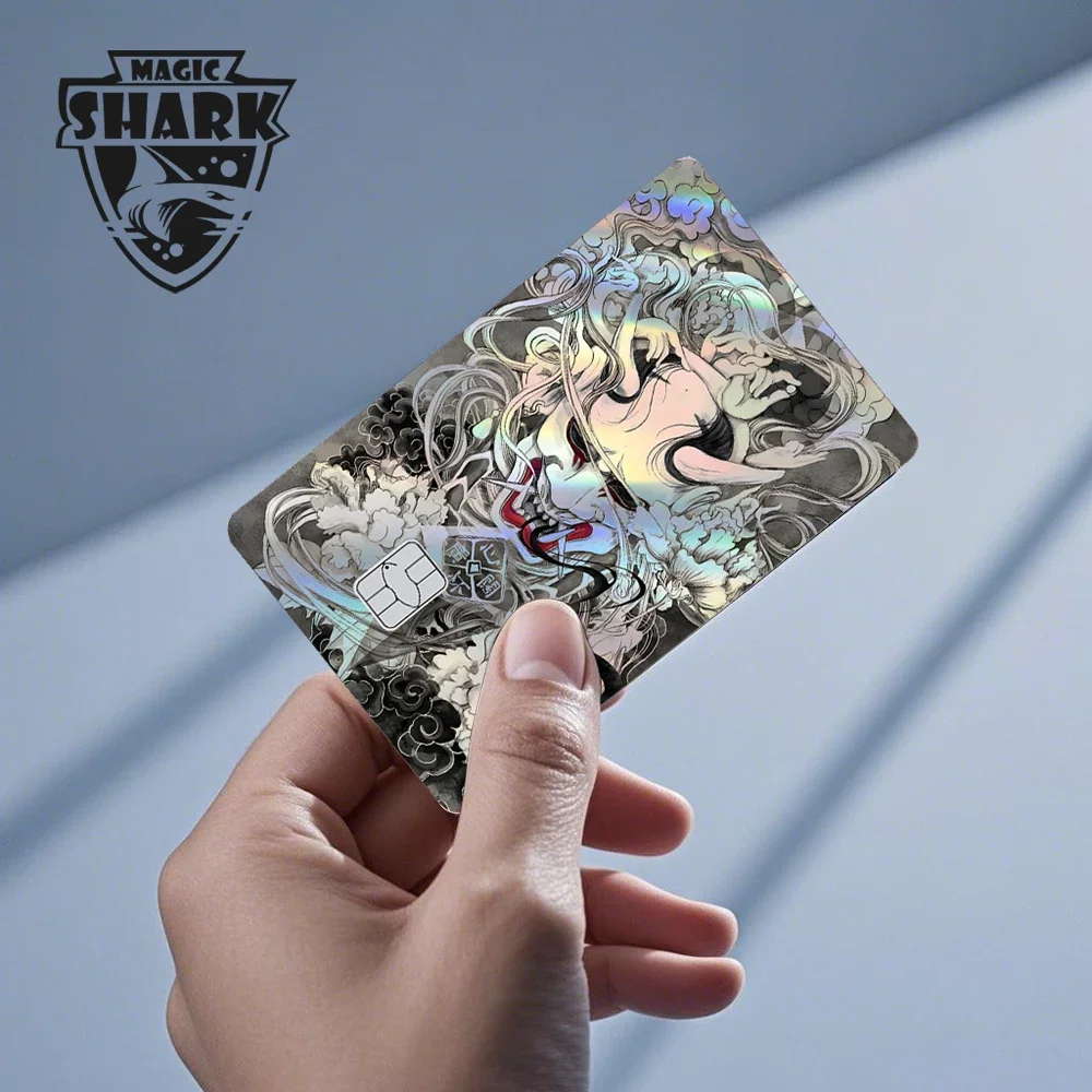 Magic Shark Evil FBI Holographic Laser Shinny Money Credit Bank Debit Film Skin Sticker Cover Kein Verblassen – Detail 4