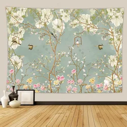 Flowers Tapestry Room Decor Aesthetic Living  ation Wall Hanging  Boho House