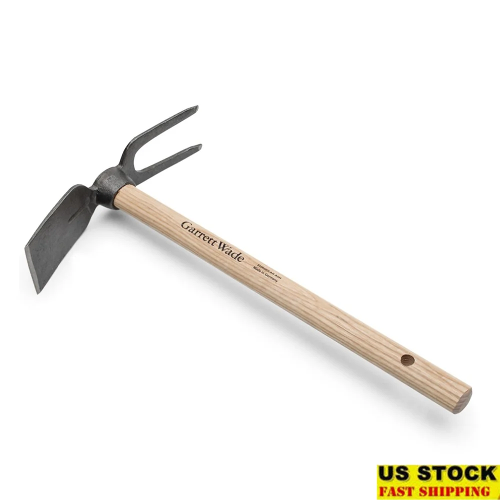 

18 Inch Garden Hoe Cultivator Dual Sided Hand Tiller Tool Carbon Steel Head Durable Ash Wood Handle Gardening Weeder Grubber