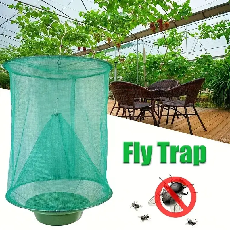 4Pcs Farm Fly Trap Killer Cage Net Insect Trap Insect Catcher Outdoor Suspension-Type Stable Fly Trap Fly Control Bag Pest and F