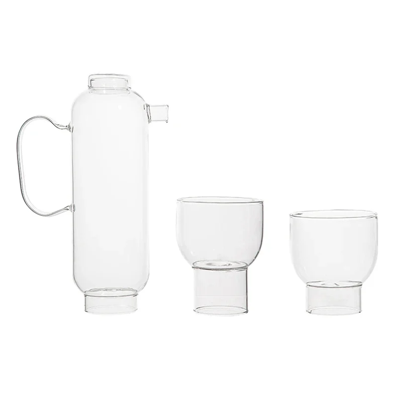 

Classic Borosilicate Glass Juice Teapot Kettle Practical Beverage Set for Home Kitchen