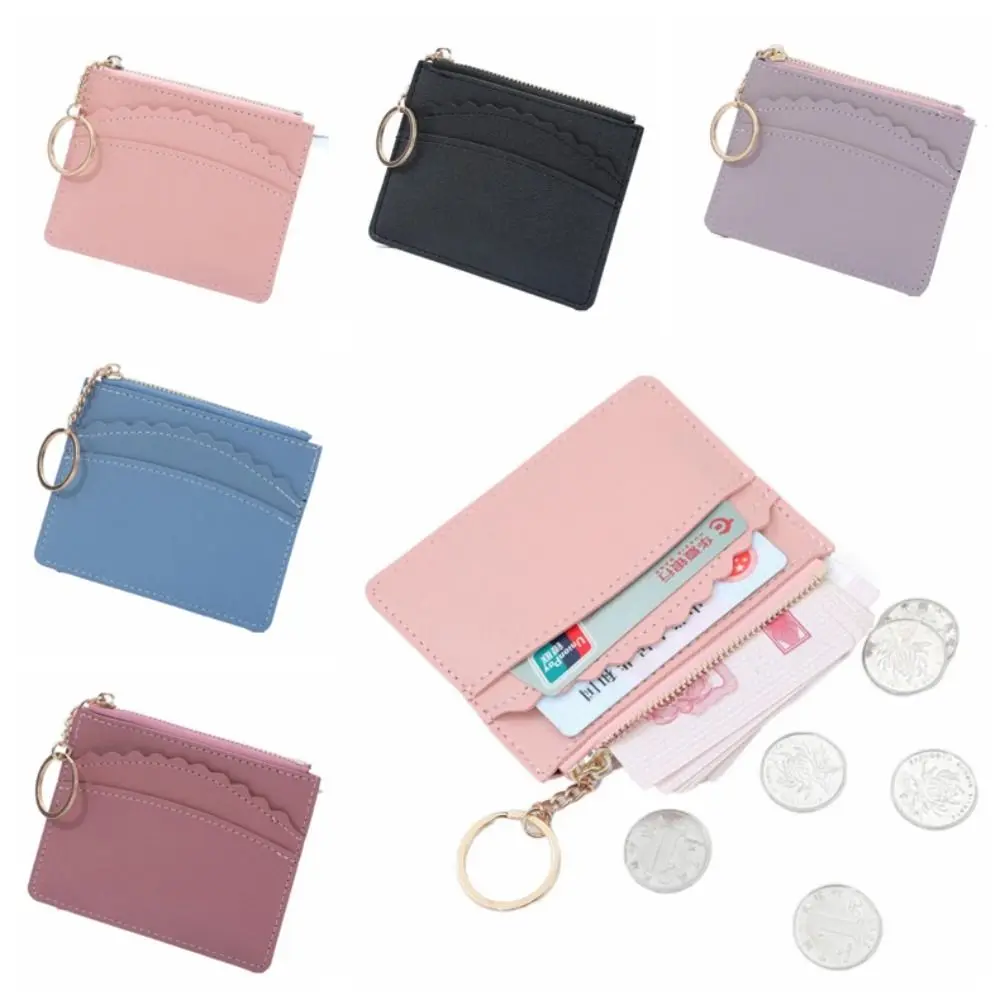 

Korean Style PU Leather Card Holder Square Multifunctional Leather Coin Purse Business Working Card Holder Small