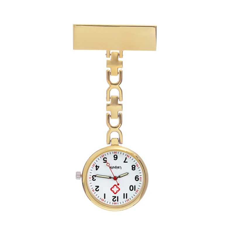 Reloj de bolsillo médico luminoso portátil para hombres y mujeres, reloj de bolsillo colgante creativo, oro rosa, alta calidad