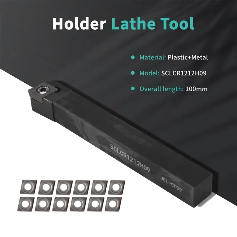 Retail SCLCR1212H09 Holder Lathe Tool Cutter With 10Pcs CCMT09T304-PM Blades Insert CNC 100Mm