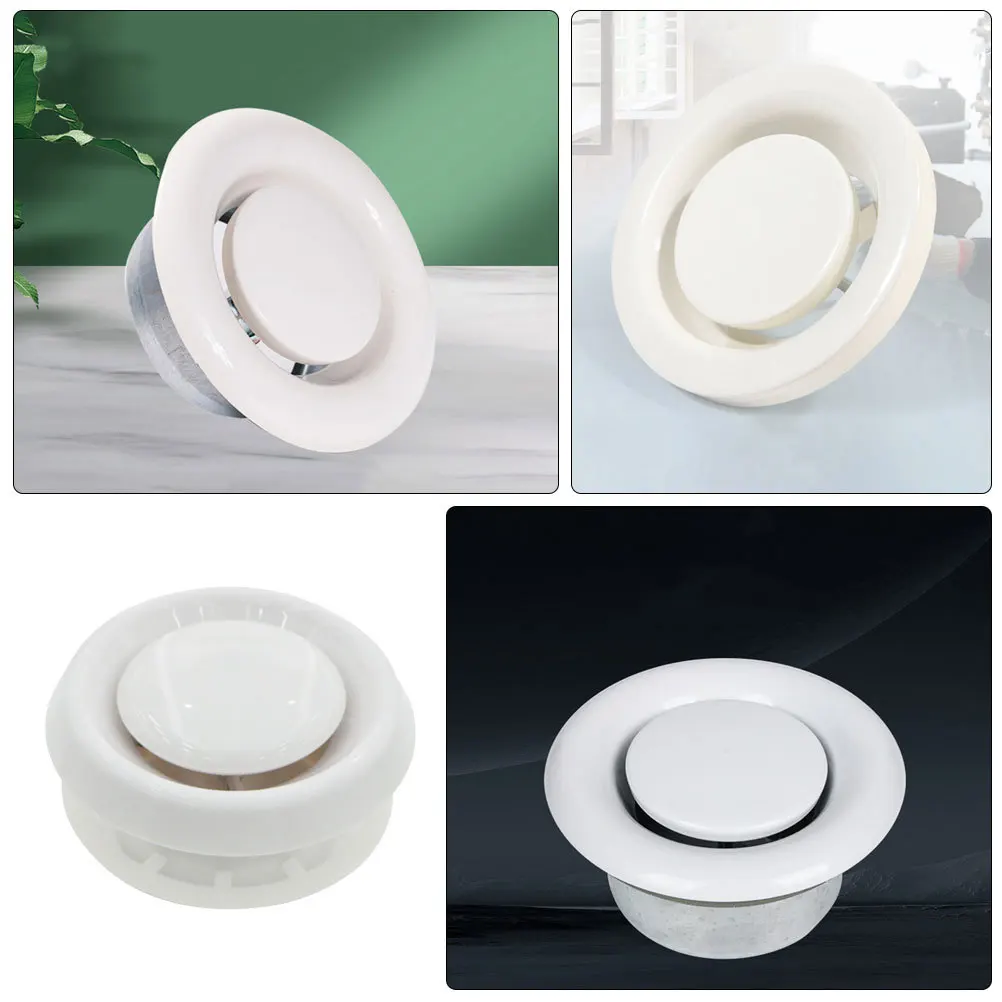 4 Inch Adjustable Round Exhaust Vent Cover Air Duct Ceiling Diffuser for Bathroom Kitchen Garage Inline Duct Fan