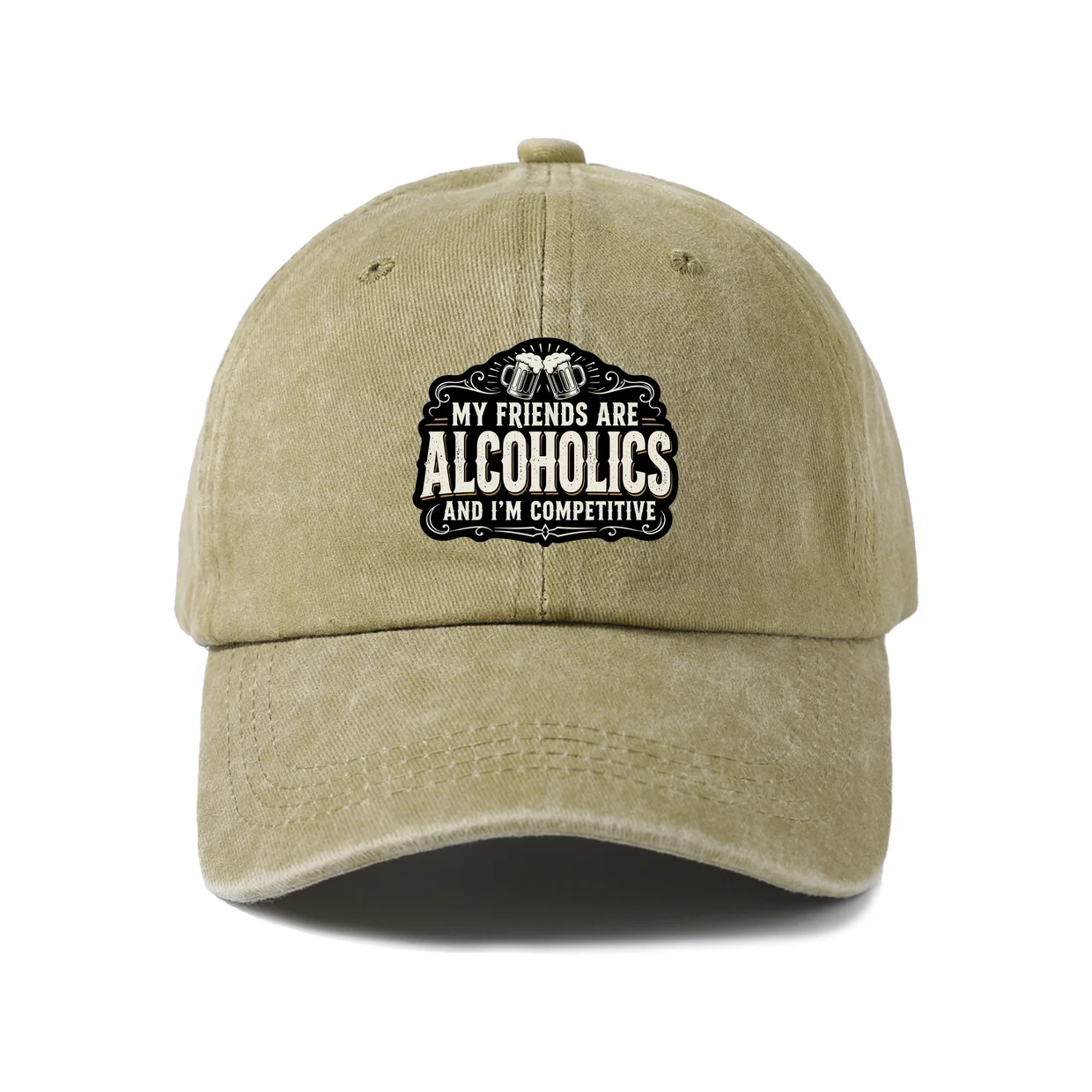 My Alcoholics Graphic Vintage Washed Baseball Cap, Adjustable Unisex Dad Hat, Weekend Gift