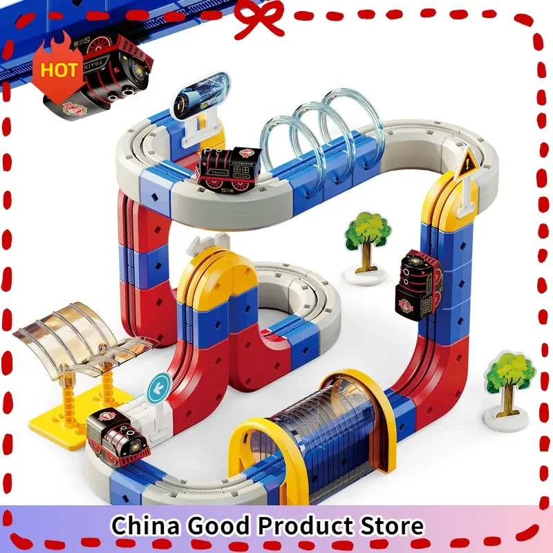 2026 New Anti-Gravity Magnetic Attraction Track Train Changeable Magnetic Magic Rail Car Electric Train Toy Gifts