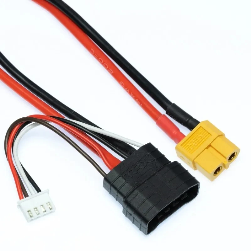 2S/3S/4S Lipo Battery Charge Adapter Cable XT60 Female to TRX Traxxas ID Male Charging Balance Lead Cable Wire 14awg 150mm