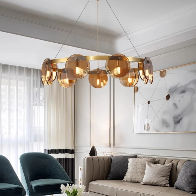 

2025 Modern Minimalist Living Room Chandelier Creative Designer Stylish Simple Glass High-end Dining Room Bedroom Main Light