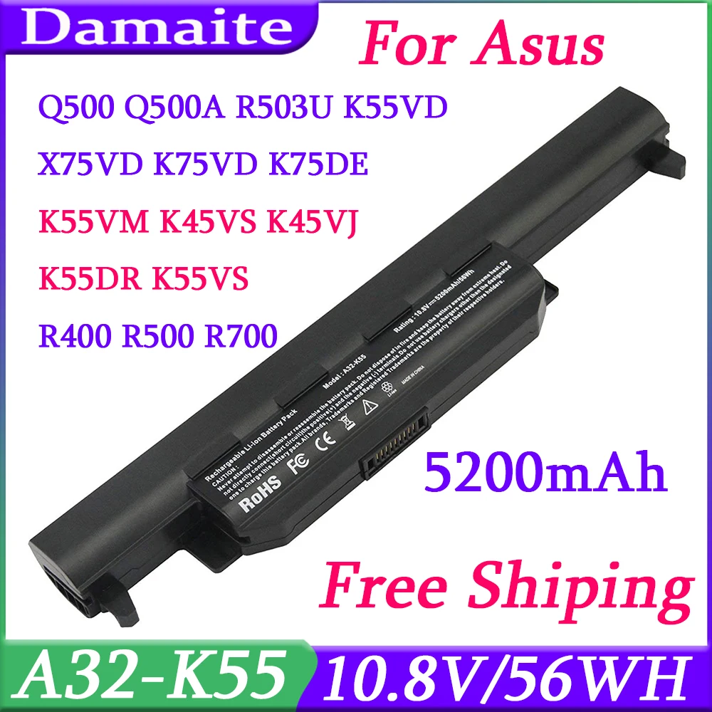 NEW A32-K55 Laptop Battery for ASUS X45 X45A X45C X45V X45U X55 X55A X55C X55U X55V X75 X75A X75V X75VD U57 U57A U57VD A42-K55