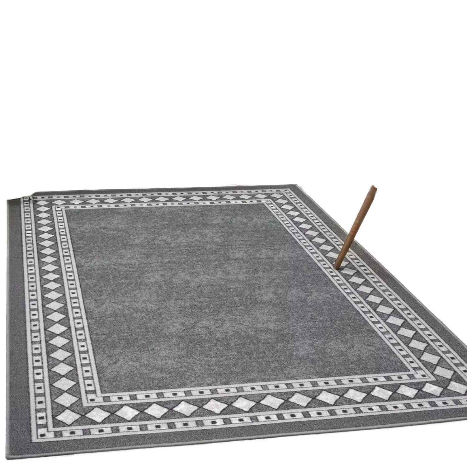2026 Modern Geometric Pattern Anti-Slip Washable Low Pile Area Rug Machine-Made Polyester Fiber Rubber Back Home Use Living Room