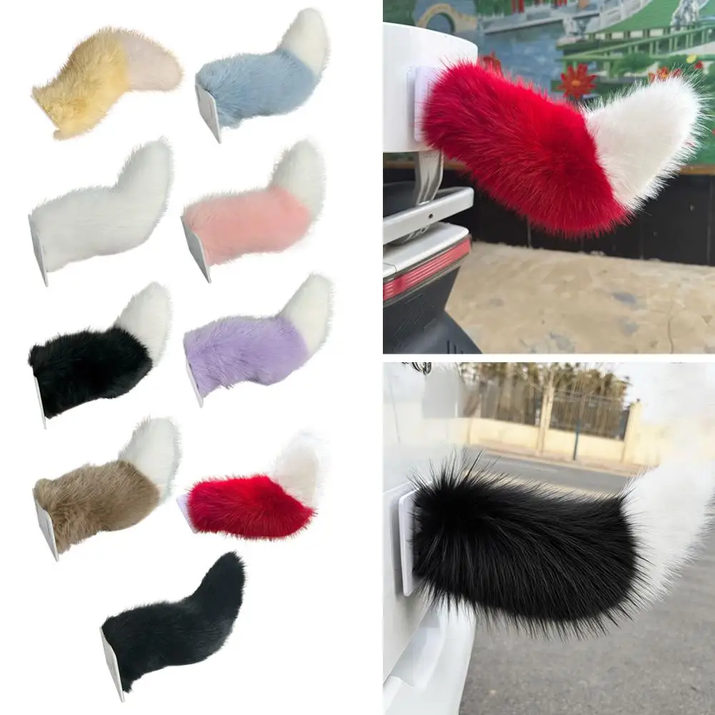Car Rear Decorative Tail Plush Tail Ornament Motorcycle Plush Tail Decoration Accessories Easy To Use For Backpack Luggage