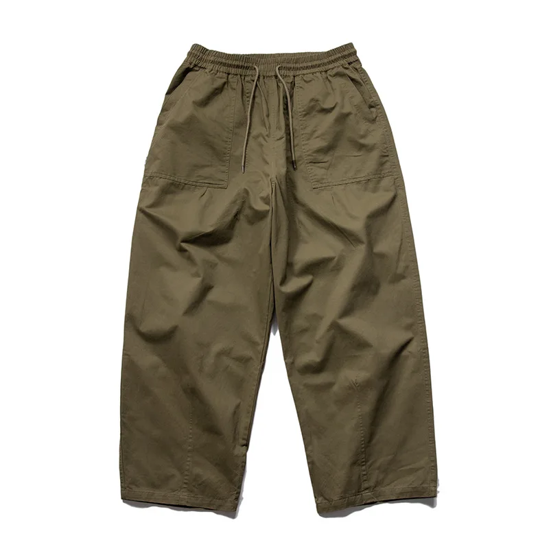 Japanese Retro Loose Overalls 9 Points Radish Profile Wide-leg Casual Lantern Harem Trousers Men\'s Outdoor Hiking Trekking Pants