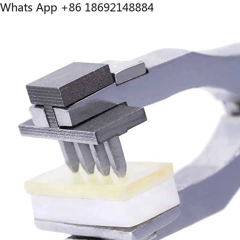 Silent Rhombus Cutter Punch for Leather Goods Leather Jaw Tool 4mm 2-Tooth and 4-Tooth Punching Tool