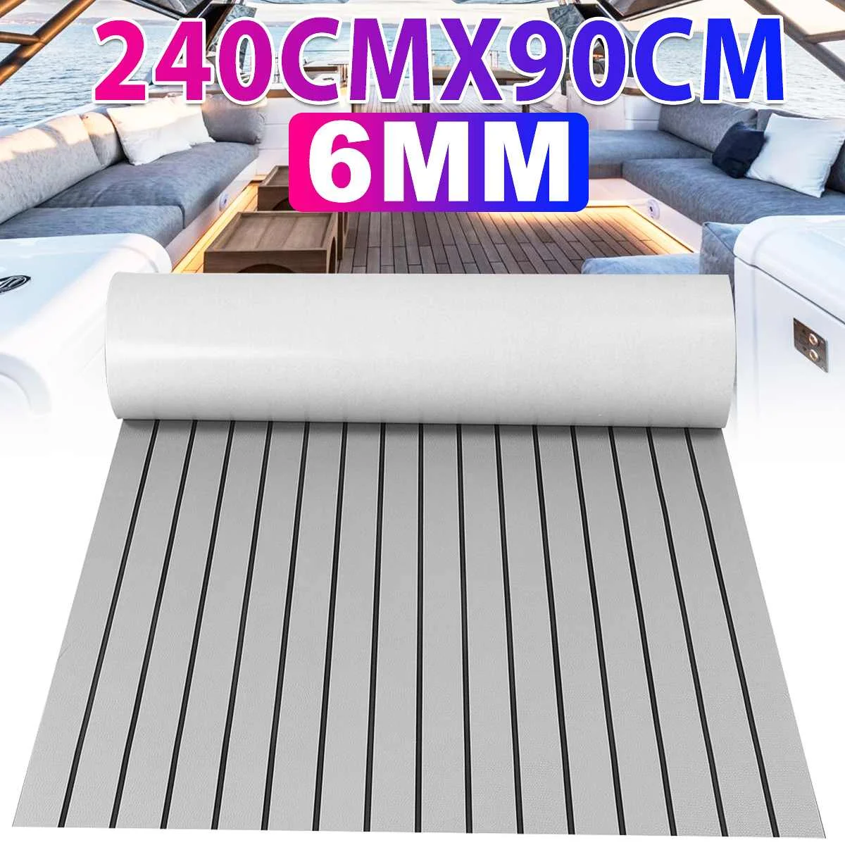 2400x900x6mm Self-Adhesive EVA Foam For Boat Marine Flooring Faux Teak Decking Sheet Marine Striped Yacht Deck Mat Decor Carpet