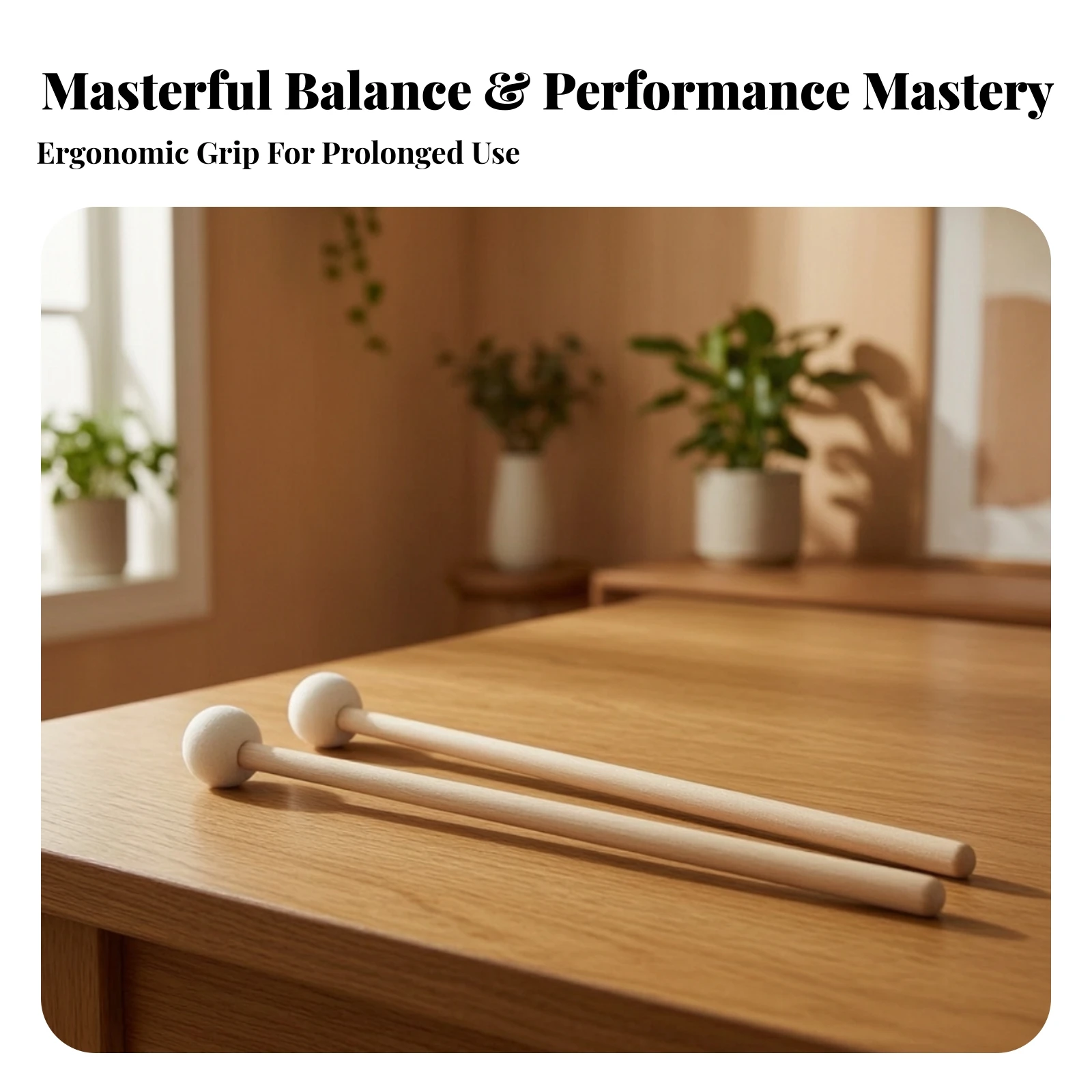 Timpani Mallets with Felt Heads Robust Orchestral Timpani Sticks Drum Mallets with Felt Head Wear-Resistant Multi-Purpose