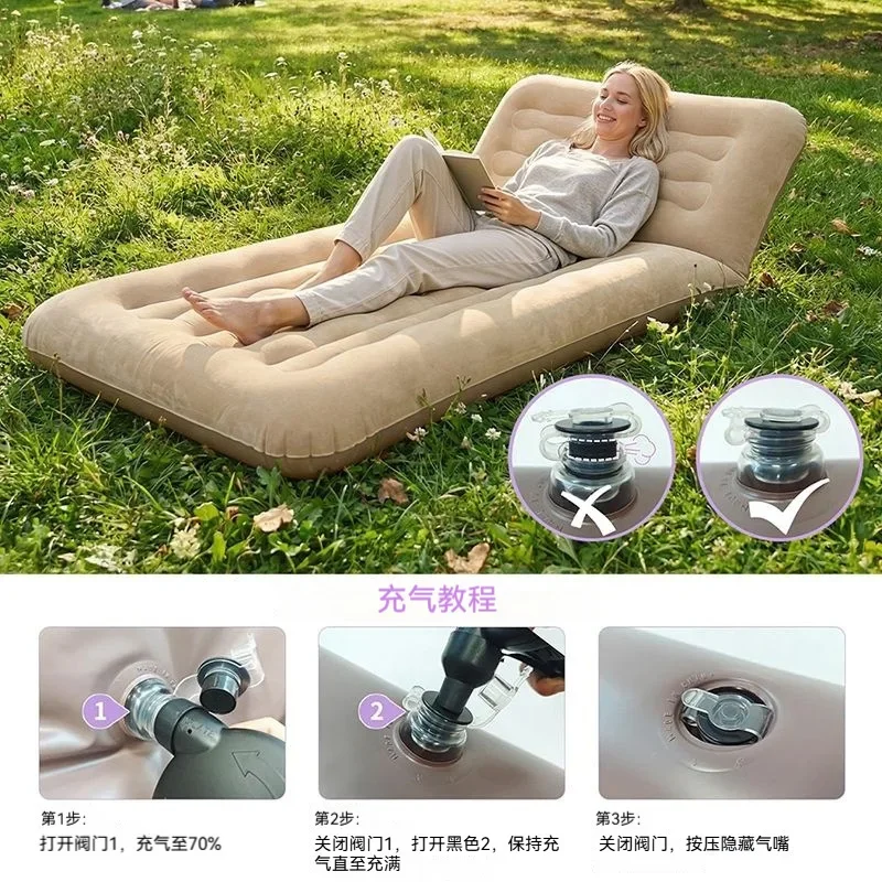 DSA triangular back sofa bed outdoor camping multi-functional single flocking moisture-proof folding inflatable mattress