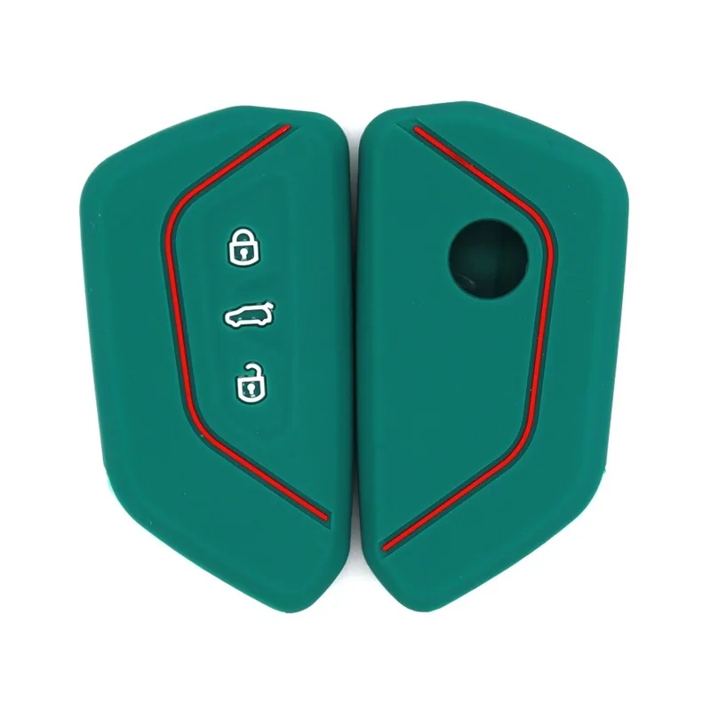 حافظة مفاتيح سيارة من السيليكون لسيارة VW Volkswagen Golf 8/ID.3/ID.4 X/ID.6 X - 3-Button Smart Key Fit، غطاء واقي #3