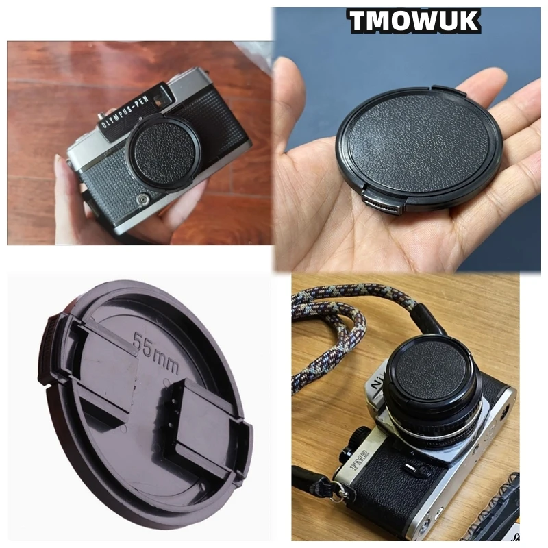 

For Canon EOS R8 1D Mark IV 5D Mark III 700D 600D M5 Rebel T7i Kiss X10 Camera Lens Cap Protective Cover Center Pinch Snap-on 49