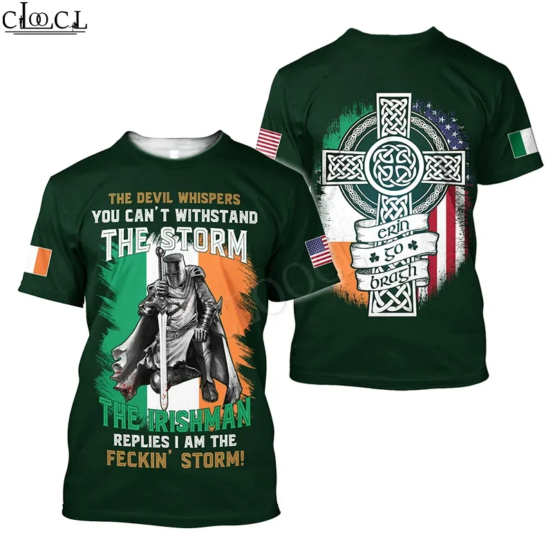 HX Newest Popular Irish St.Patrick Day 3D Print Men Women Fashion T-shirts Harajuku Clothes Tops Tee Shirts Tops Drop Shipping