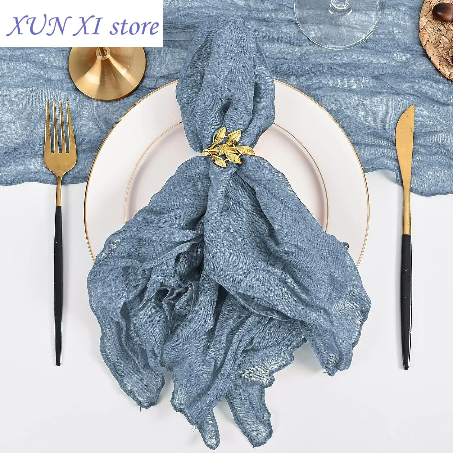 

New 50PCS Gauze Cheesecloth Napkin Table Placemats Setting Dining Wedding Party Banquets Christmas Banquets Arches Cake Decor