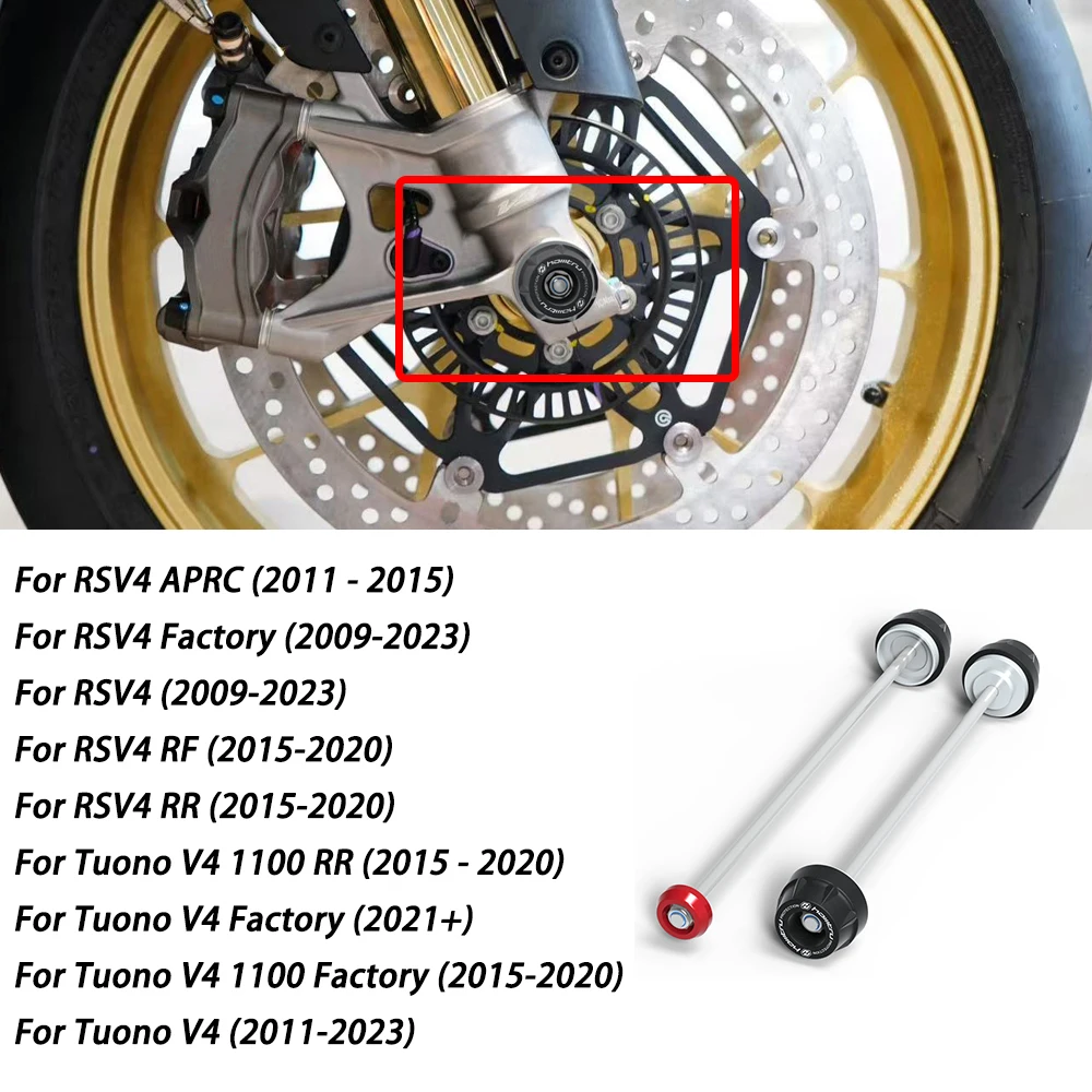 Für Aprilia RSV4 RR RF APRC Factory Tuono V4 Vorder- und Hinterachs-Gabelschoner Crash-Protektoren Motorrad-Schutz Radnaben-Antikollisionsschutz