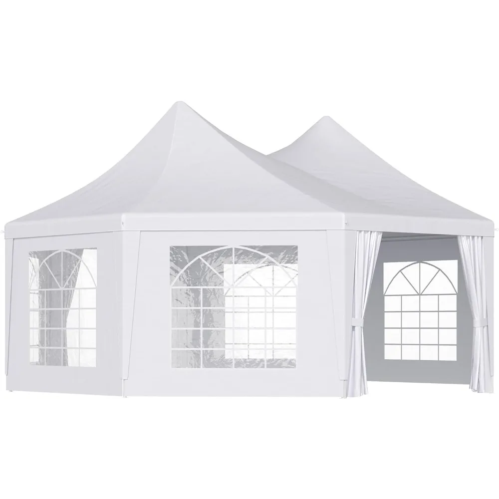 22 x 16 ft Party Tent, Wedding Tent with Sidewalls, Heavy Duty Event Tent with 2 Doors and 6 Windows, Outdoor Gazebo Tent