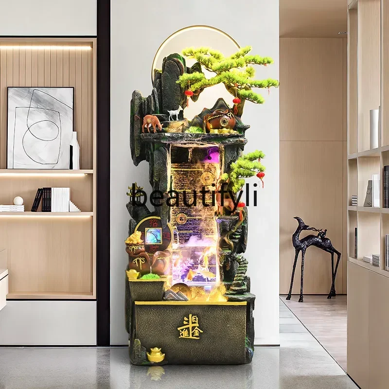 ss8350 SS Alpine flowing water ornaments circulating water living room fortune feng shui wheel landing rockery waterscape decora