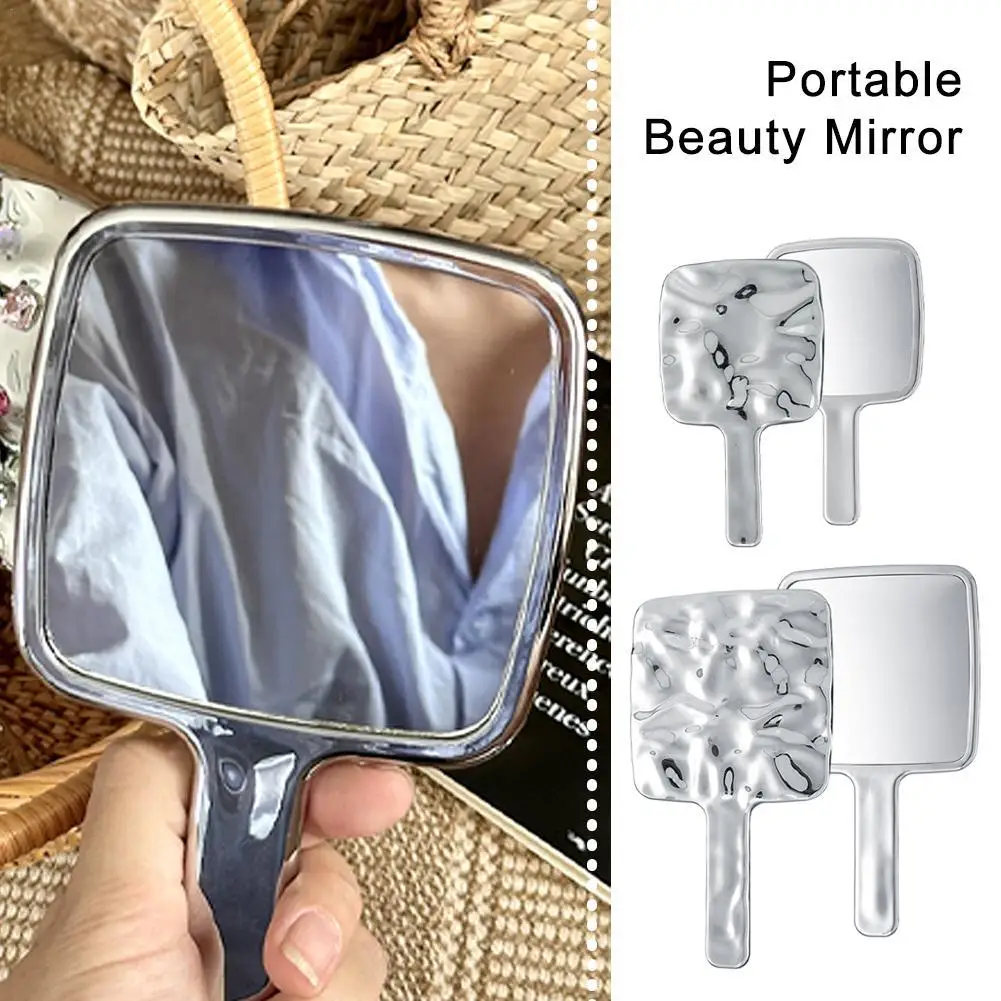 Liquid Shape Square Mirror Mini Hand-held Desktop Cosmetic Makeup Mirror Travel Portable Beauty Mirror