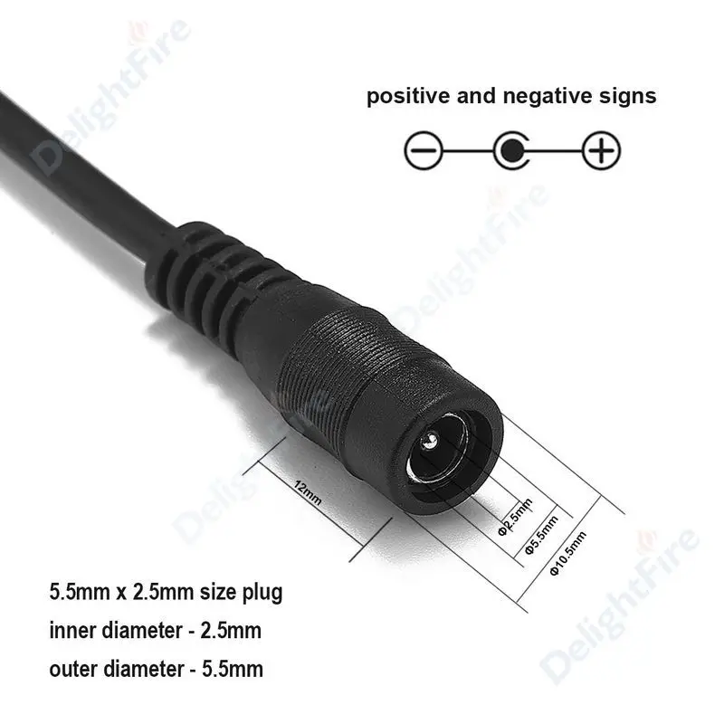 Cable de extensión de alimentación CC, conector Jack de 5,5mm, 2,5mm, 5V, 12V, 0,5 m, 1m, 1,5 m, 2m, 3m, Cable de cobre para adaptador de corriente CA, tira de luz LED