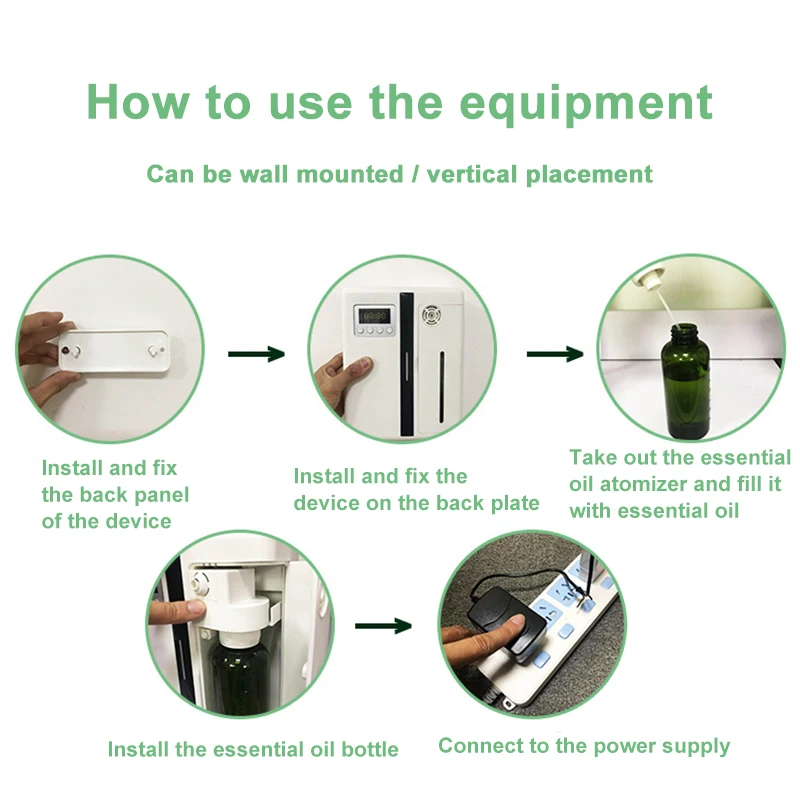 พื้นที่ขนาดใหญ่น้ำมัน Aroma Diffuser เครื่องหอม160Ml ฟังก์ชั่นจับเวลากลิ่น Pure Essential Oil Diffuser สำหรับโฮมออฟฟิศ