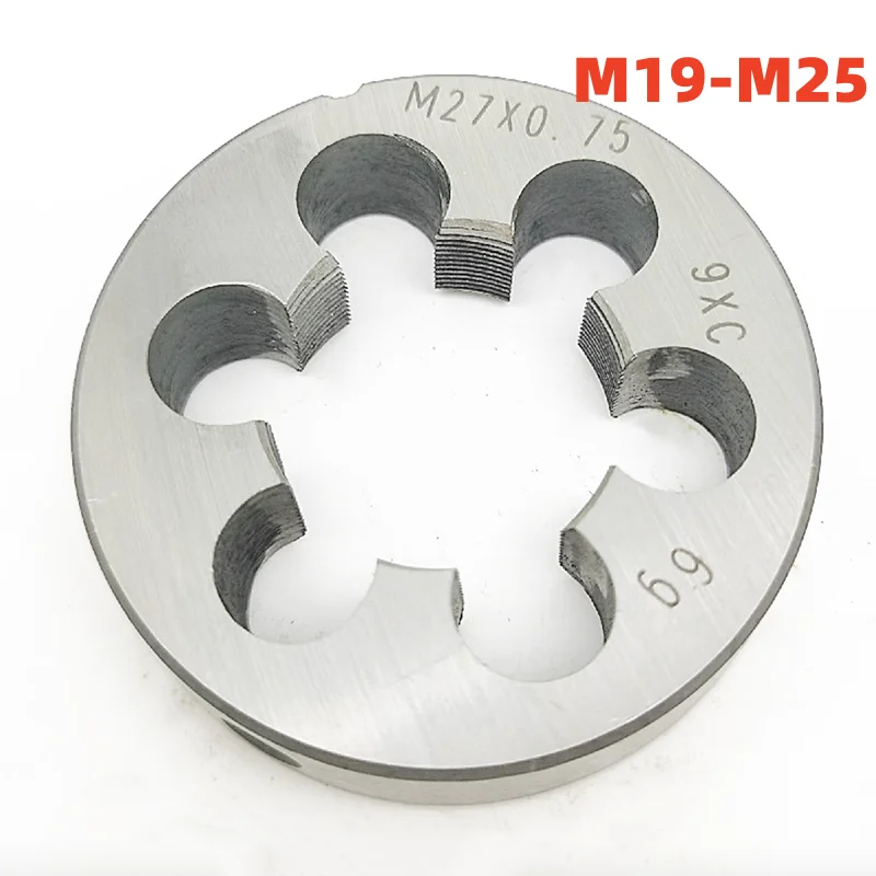 

1PCS Non-adjustable Round Die Alloy Steel M19M21M22M23M24M25 X1 1.5 0.75 0.5 0.35 1.75 1.25 2 2.5 Screw Threading Dies