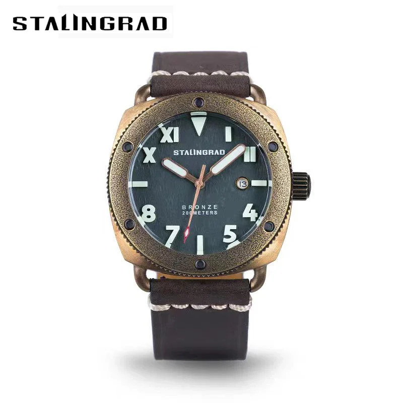 Stalingrad Men Watches Automatic Mechanical Wristwatches For Men Miyota-8215 Fashion Diving Bronze Watch 45mm