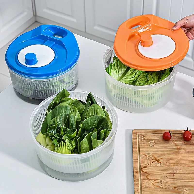 

Obelix Kitchen Manual Vegetable Dryer Strainer Salad Spinner Lettuce Greens Crisper Strainer For Washing Drying Leafy Vegetables