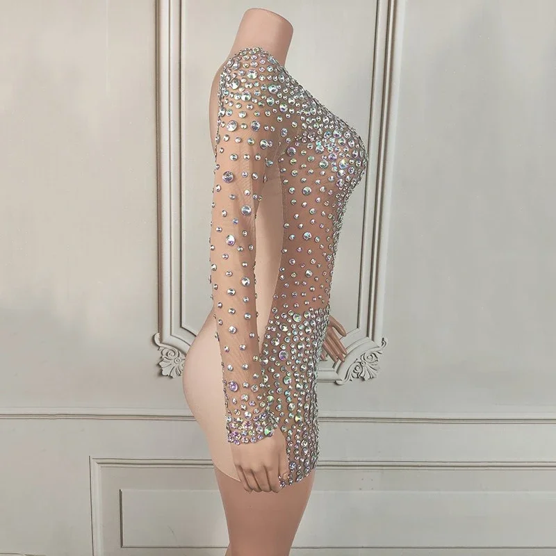 ประกายคริสตัลเพชรฉลองชุดผู้หญิง Dj Ds ชุดเทศกาลชุดเวทีบาร์ไนท์คลับ Gogo เครื่องแต่งกาย