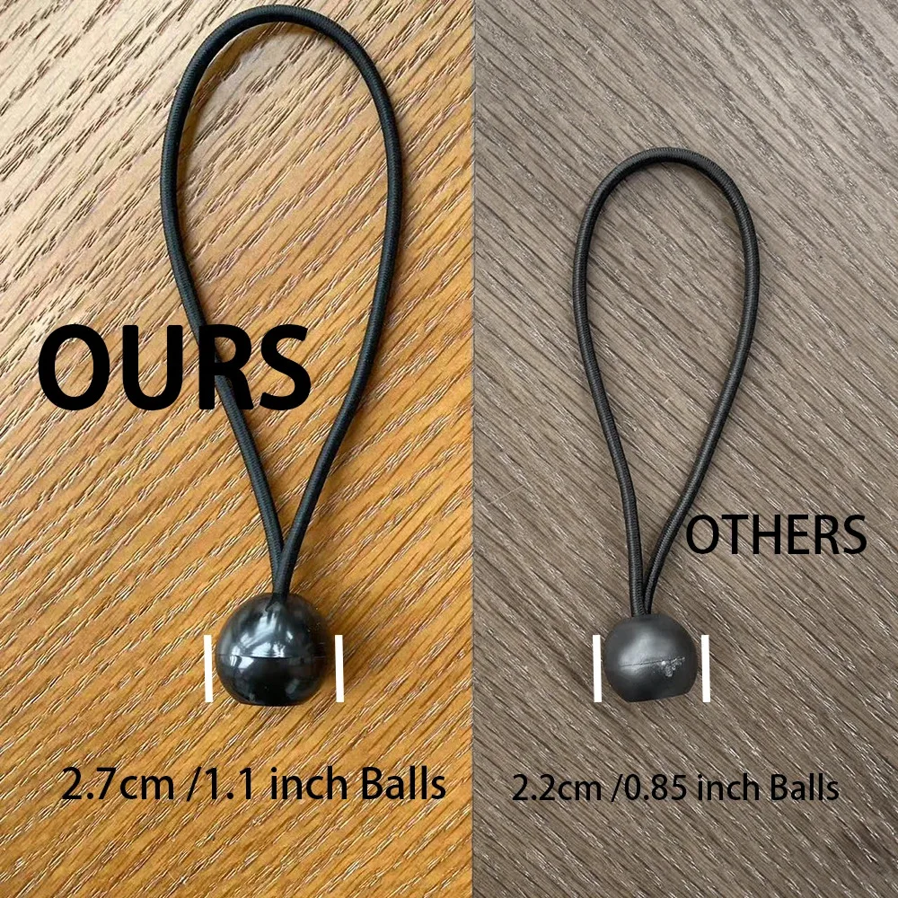 20Pcs Ball Bungee Cords Heavy Duty Elastic Tarp Tie Down Bungee Ball Ties for Canopy Tent Camping Outdoor Cargo Fastening