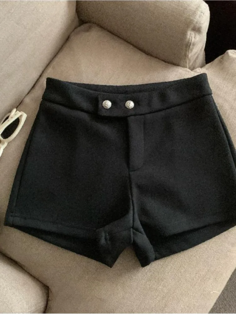 Retro Hoge Taille Slim Fit Pak orts Vrouwen Sexy Pittig Meisje Bovenkleding Boot Broek A-lijn Wollen Broek Koreaanse Sle Thiened A...