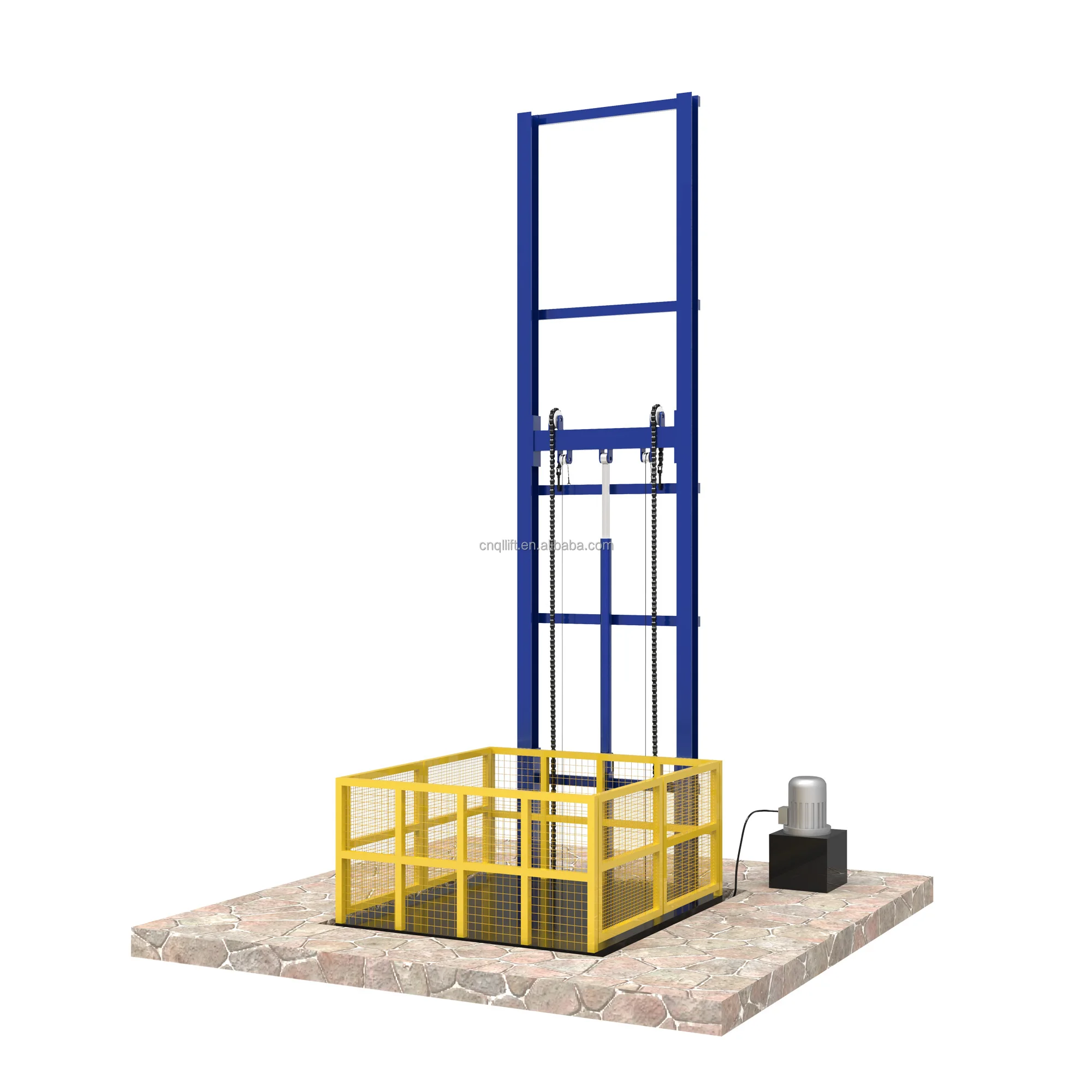 Wireless cargo elevator 7 meters,3 floors,1600x1600 Factory elevator, remote hydraulic elevator, 1500x1500 CE ISO warehouse