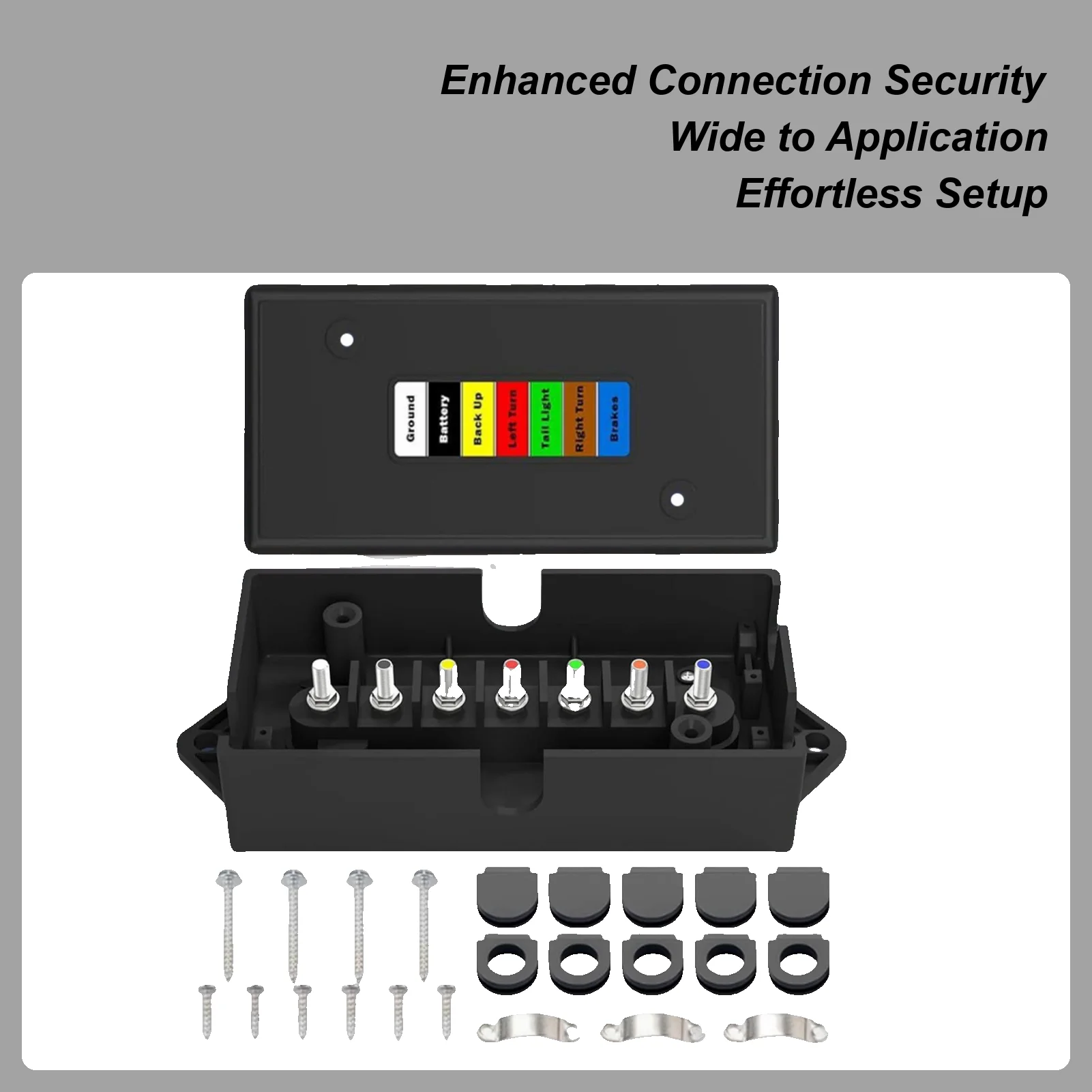 

7-контактная распределительная коробка для прицепа, водонепроницаемая электрическая распределительная коробка, распределительный блок с цветовой коробкой для лодочного прицепа, автофургона, морского грузовика