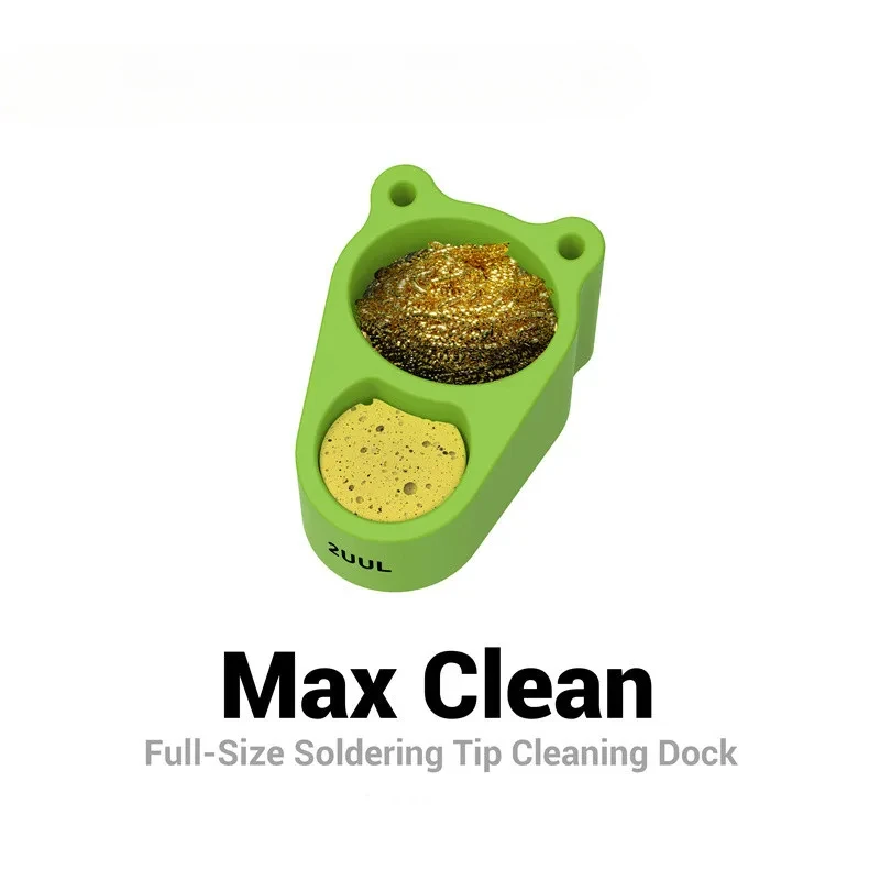 2UUL FD30 Soldering Tip Cleaning Dock Anti Heat Silicone Base With Wire Mesh Sponge Storage Hole For PCB Phone Repair