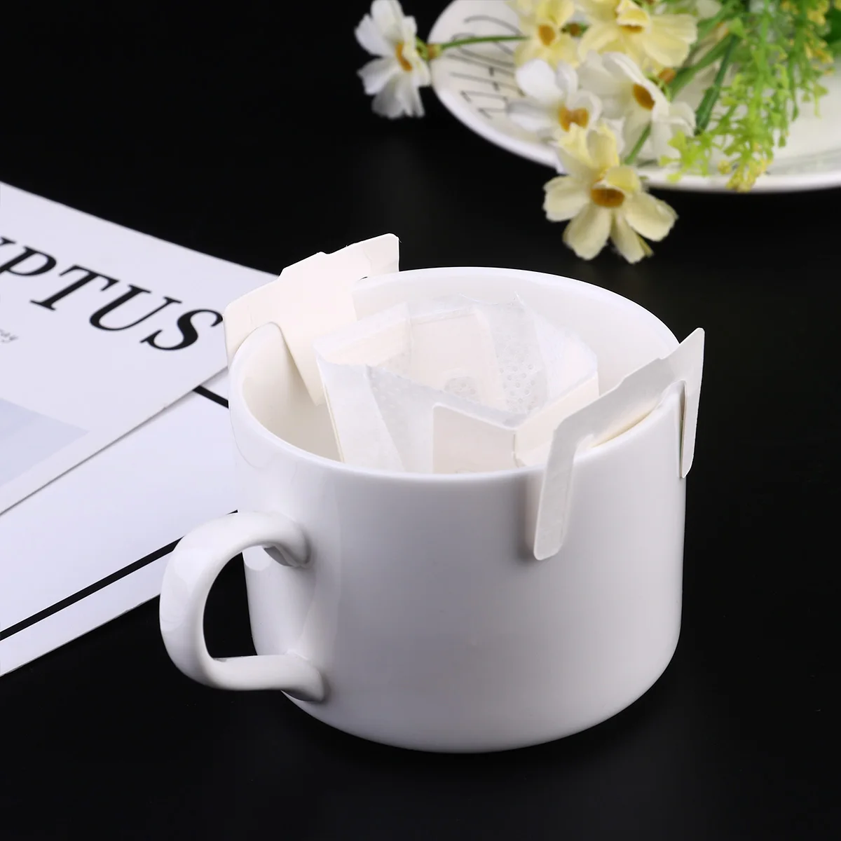 

50 Pcs Ear-hanging Coffee Filter Bag Brewing Drip Fine Paper Home Office Heatproof